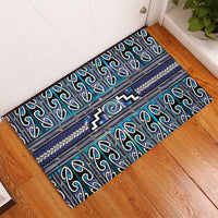Maori Matariki Rubber Doormat Blue Galaxy Aesthetic Koru Art LT01 - Polynesian Pride