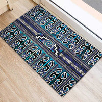 Maori Matariki Rubber Doormat Blue Galaxy Aesthetic Koru Art LT01 - Polynesian Pride