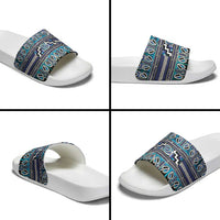 Maori Matariki Slide Sandals Blue Galaxy Aesthetic Koru Art LT01 - Polynesian Pride