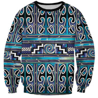 Maori Matariki Sweatshirt Blue Galaxy Aesthetic Koru Art LT01 Unisex Blue - Polynesian Pride