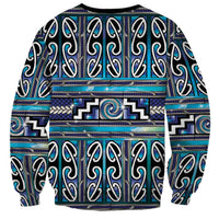 Maori Matariki Sweatshirt Blue Galaxy Aesthetic Koru Art LT01 - Polynesian Pride
