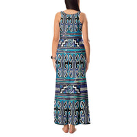Maori Matariki Tank Maxi Dress Blue Galaxy Aesthetic Koru Art LT01 - Polynesian Pride