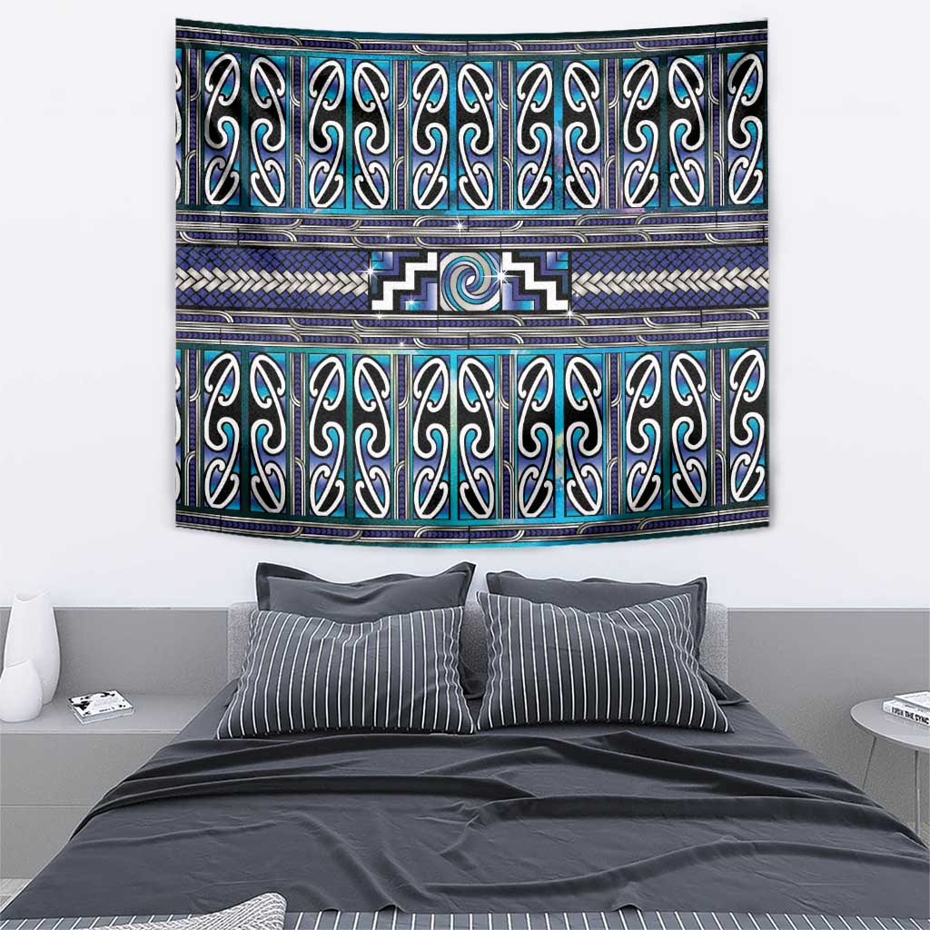 Maori Matariki Tapestry Blue Galaxy Aesthetic Koru Art LT01 - Polynesian Pride