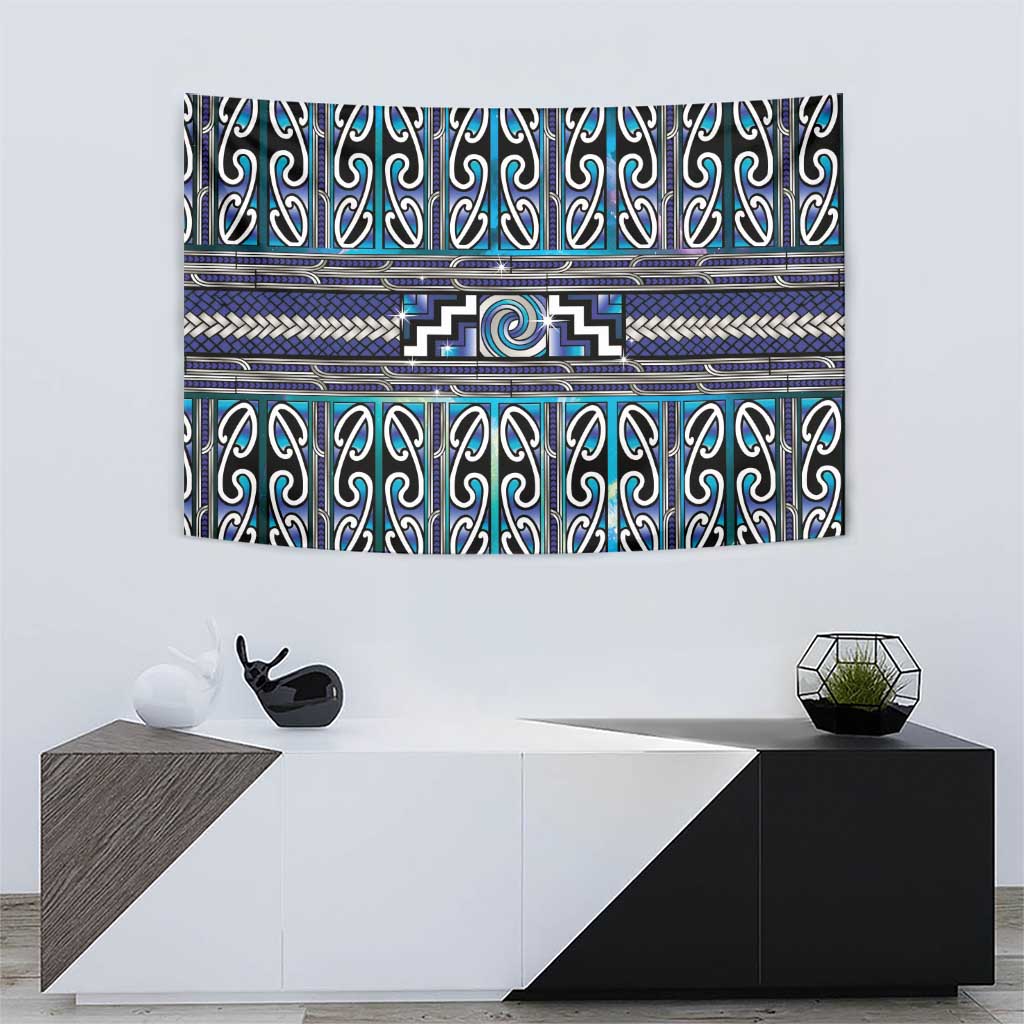 Maori Matariki Tapestry Blue Galaxy Aesthetic Koru Art LT01 - Polynesian Pride