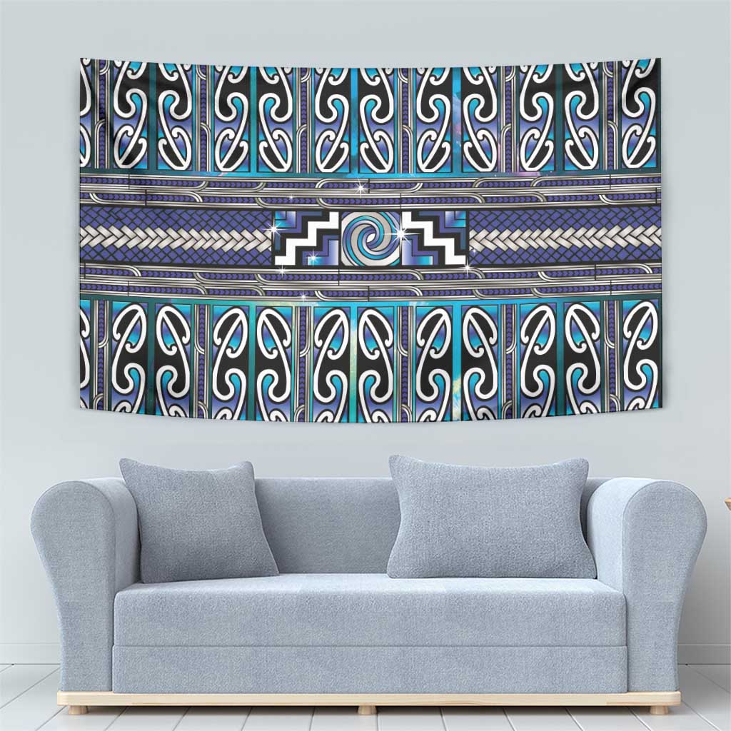 Maori Matariki Tapestry Blue Galaxy Aesthetic Koru Art LT01 - Polynesian Pride