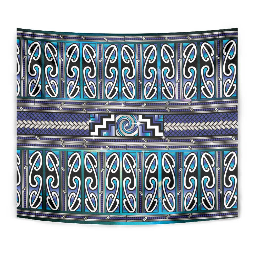 Maori Matariki Tapestry Blue Galaxy Aesthetic Koru Art LT01 - Polynesian Pride