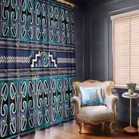 Maori Matariki Window Curtain Blue Galaxy Aesthetic Koru Art LT01 - Polynesian Pride