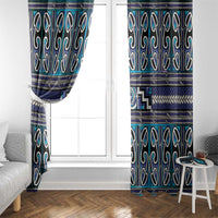 Maori Matariki Window Curtain Blue Galaxy Aesthetic Koru Art LT01 - Polynesian Pride