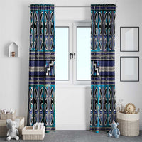 Maori Matariki Window Curtain Blue Galaxy Aesthetic Koru Art LT01 - Polynesian Pride