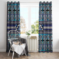 Maori Matariki Window Curtain Blue Galaxy Aesthetic Koru Art LT01 - Polynesian Pride