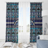 Maori Matariki Window Curtain Blue Galaxy Aesthetic Koru Art LT01 - Polynesian Pride