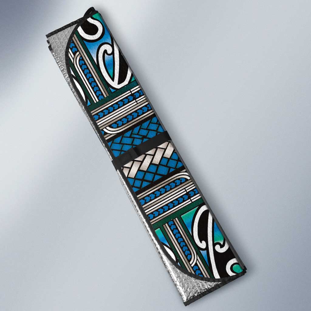 Maori Matariki Auto Sun Shade Green Galaxy Aesthetic Koru Art LT01 - Polynesian Pride