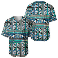 Maori Matariki Baseball Jersey Green Galaxy Aesthetic Koru Art LT01 - Polynesian Pride