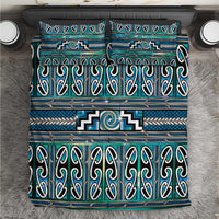 Maori Matariki Bedding Set Green Galaxy Aesthetic Koru Art LT01 Green - Polynesian Pride