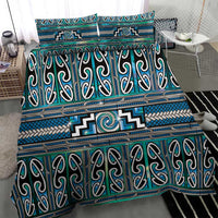 Maori Matariki Bedding Set Green Galaxy Aesthetic Koru Art LT01 - Polynesian Pride