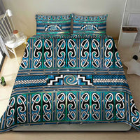 Maori Matariki Bedding Set Green Galaxy Aesthetic Koru Art LT01 - Polynesian Pride