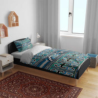 Maori Matariki Bedding Set Green Galaxy Aesthetic Koru Art LT01 - Polynesian Pride