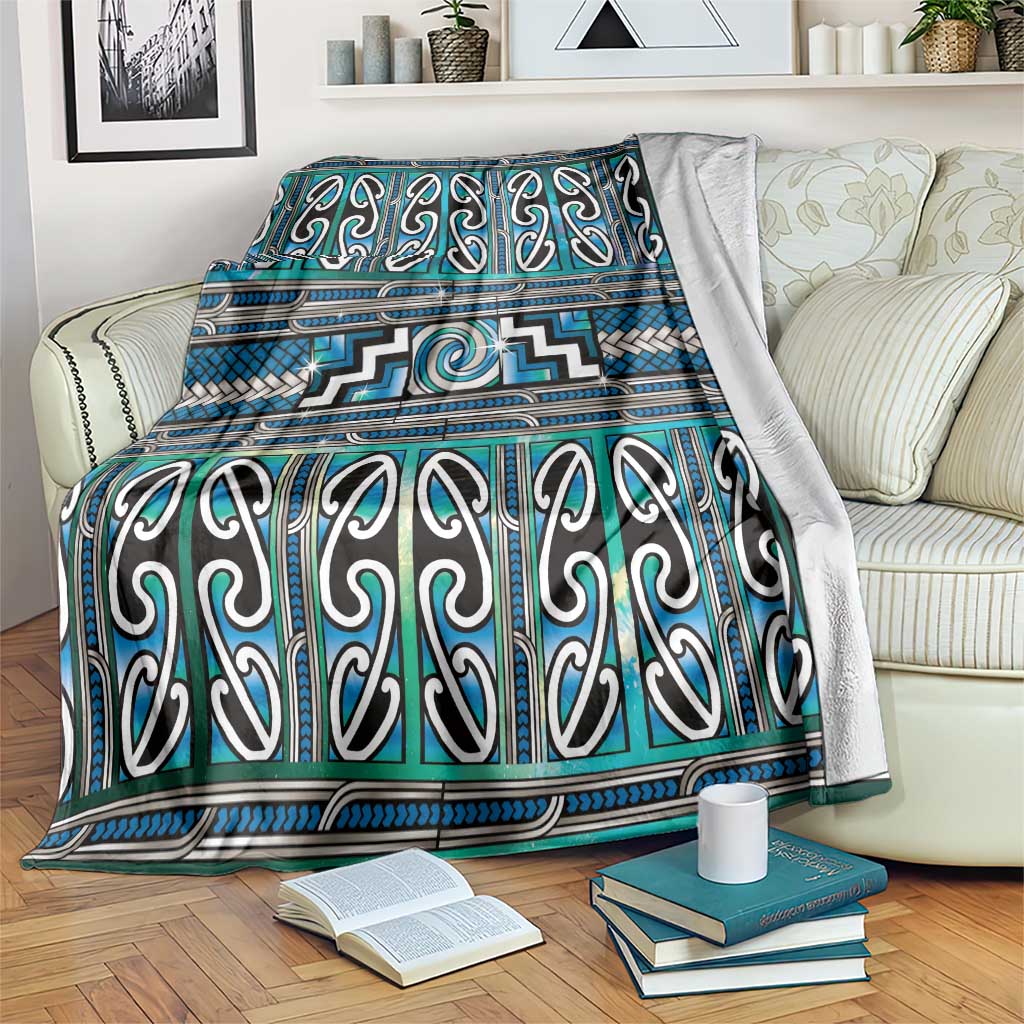 Maori Matariki Blanket Green Galaxy Aesthetic Koru Art LT01 Green - Polynesian Pride