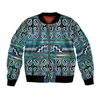 Maori Matariki Bomber Jacket Green Galaxy Aesthetic Koru Art LT01 Unisex Green - Polynesian Pride