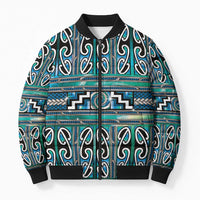 Maori Matariki Bomber Puffer Jacket Green Galaxy Aesthetic Koru Art LT01 Unisex Green - Polynesian Pride