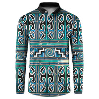 Maori Matariki Button Sweatshirt Green Galaxy Aesthetic Koru Art LT01 Green - Polynesian Pride