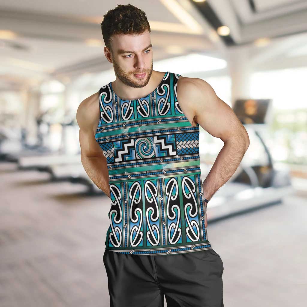 Maori Matariki Men Tank Top Green Galaxy Aesthetic Koru Art LT01 Green - Polynesian Pride