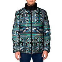 Maori Matariki Padded Jacket Green Galaxy Aesthetic Koru Art LT01 Men Green - Polynesian Pride