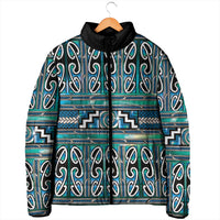 Maori Matariki Padded Jacket Green Galaxy Aesthetic Koru Art LT01 - Polynesian Pride