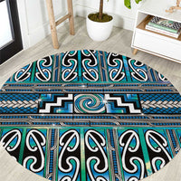 Maori Matariki Round Carpet Green Galaxy Aesthetic Koru Art LT01 Green - Polynesian Pride