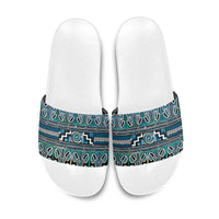 Maori Matariki Slide Sandals Green Galaxy Aesthetic Koru Art LT01 Green - Polynesian Pride