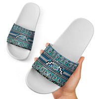 Maori Matariki Slide Sandals Green Galaxy Aesthetic Koru Art LT01 - Polynesian Pride