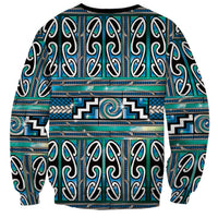 Maori Matariki Sweatshirt Green Galaxy Aesthetic Koru Art LT01 - Polynesian Pride