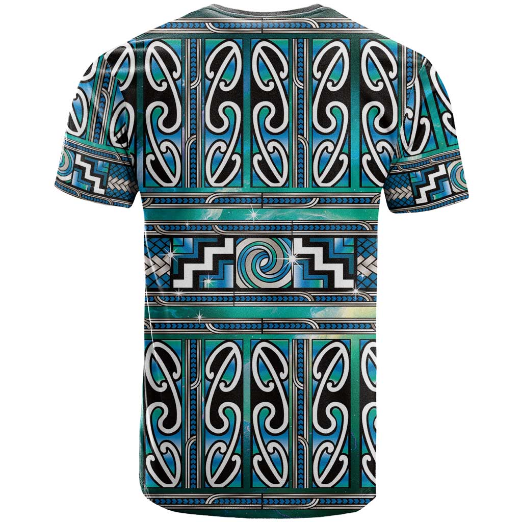 Maori Matariki T Shirt Green Galaxy Aesthetic Koru Art LT01 - Polynesian Pride