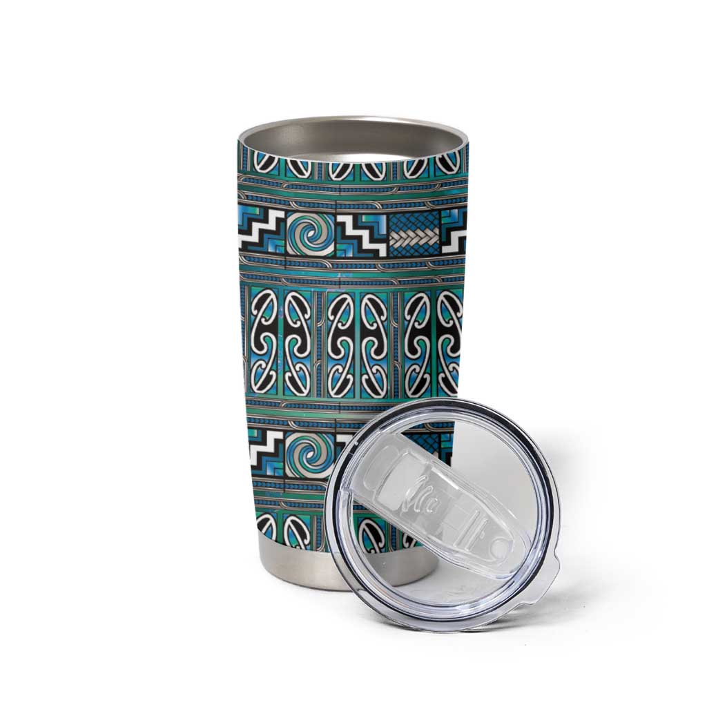 Maori Matariki Tumbler Cup Green Galaxy Aesthetic Koru Art LT01 - Polynesian Pride