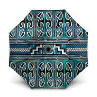 Maori Matariki Umbrella Green Galaxy Aesthetic Koru Art LT01 One Size Folded 11.42 inch Opened Diameter 37.4 inch Green - Polynesian Pride