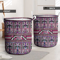 Maori Matariki Laundry Basket Pink Galaxy Aesthetic Koru Art LT01 - Polynesian Pride