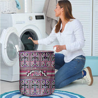 Maori Matariki Laundry Basket Pink Galaxy Aesthetic Koru Art LT01 - Polynesian Pride