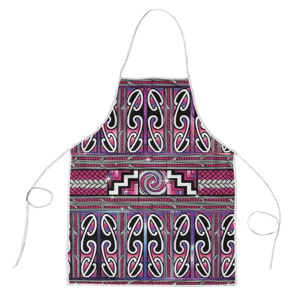 Maori Matariki Apron Pink Galaxy Aesthetic Koru Art LT01 Pink - Polynesian Pride