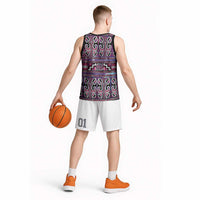 Maori Matariki Basketball Jersey Pink Galaxy Aesthetic Koru Art LT01 - Polynesian Pride