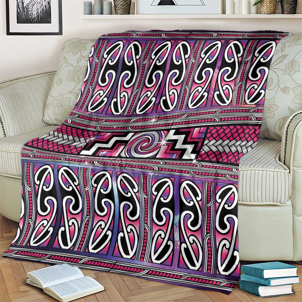 Maori Matariki Blanket Pink Galaxy Aesthetic Koru Art LT01 - Polynesian Pride