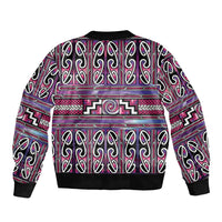 Maori Matariki Bomber Jacket Pink Galaxy Aesthetic Koru Art LT01 - Polynesian Pride