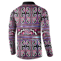 Maori Matariki Button Sweatshirt Pink Galaxy Aesthetic Koru Art LT01 - Polynesian Pride