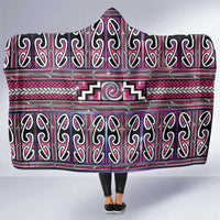 Maori Matariki Hooded Blanket Pink Galaxy Aesthetic Koru Art LT01 One Size Pink - Polynesian Pride