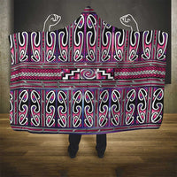 Maori Matariki Hooded Blanket Pink Galaxy Aesthetic Koru Art LT01 - Polynesian Pride