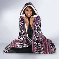 Maori Matariki Hooded Blanket Pink Galaxy Aesthetic Koru Art LT01 - Polynesian Pride