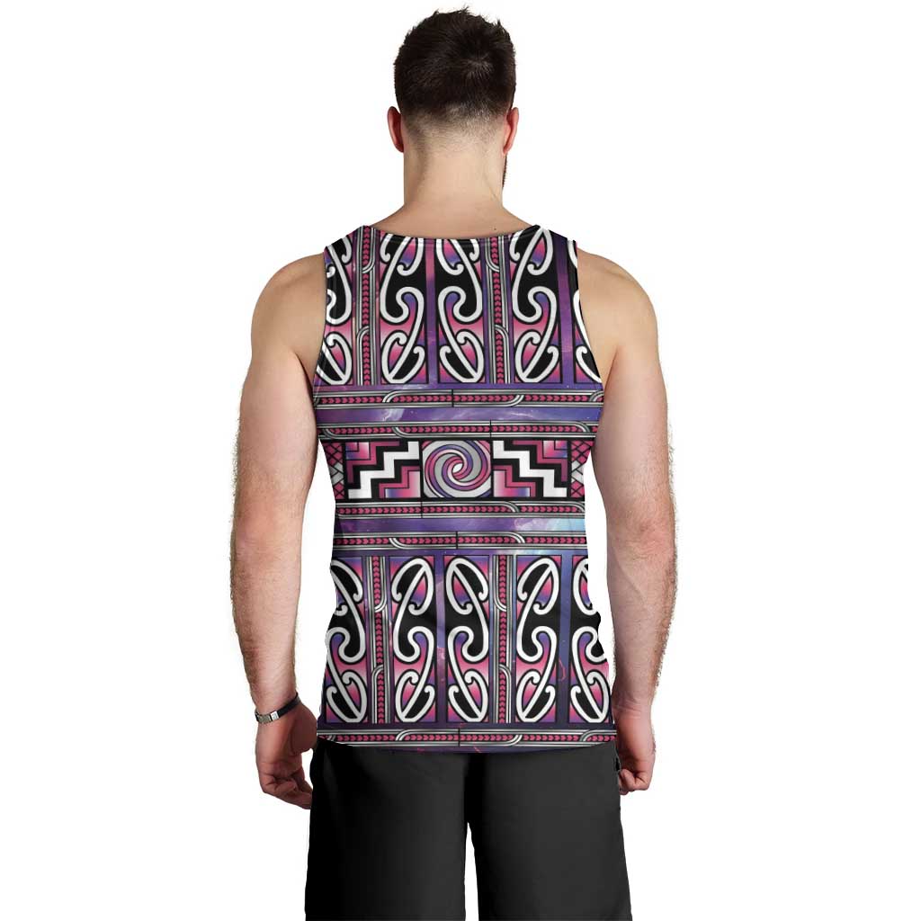 Maori Matariki Men Tank Top Pink Galaxy Aesthetic Koru Art LT01 - Polynesian Pride