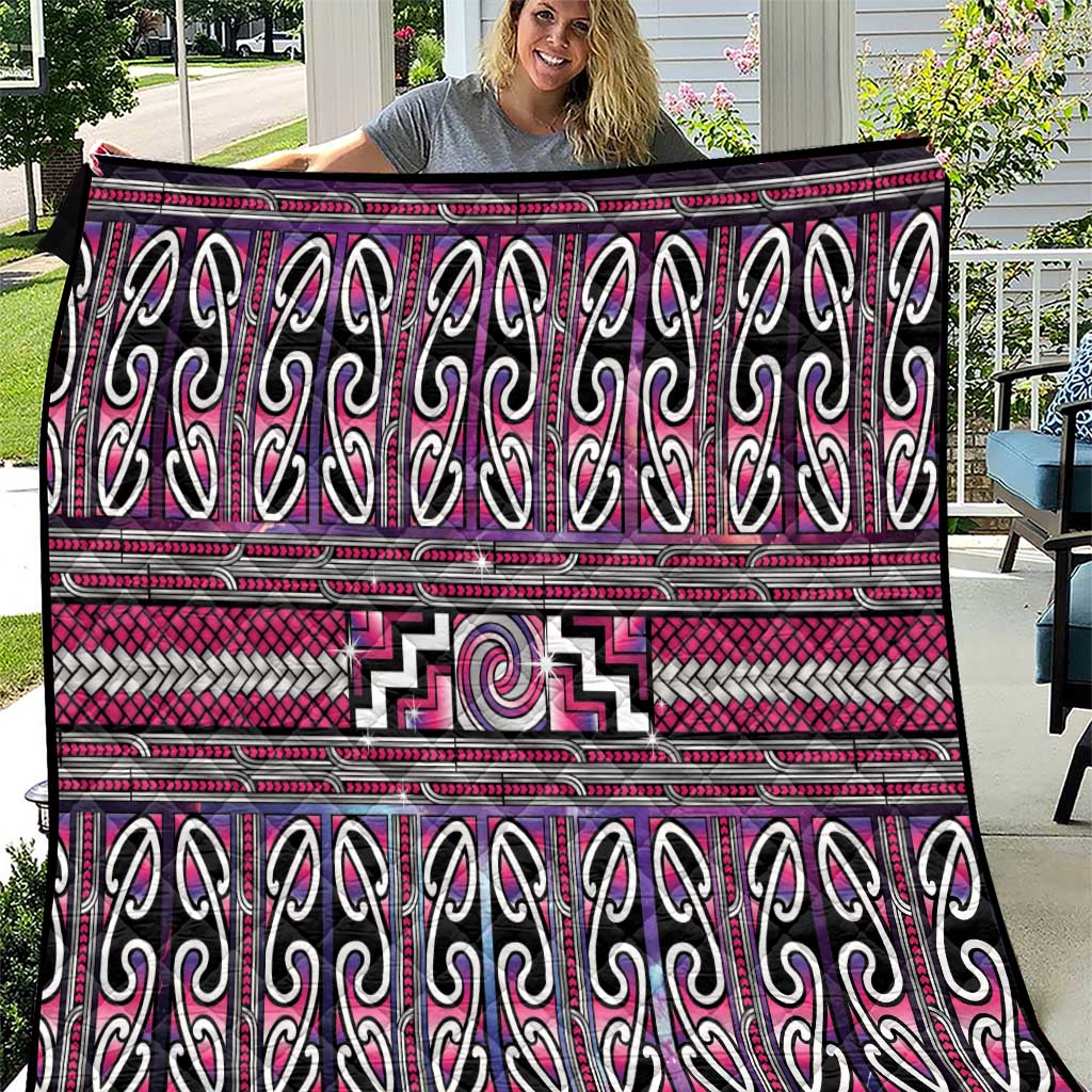 Maori Matariki Quilt Pink Galaxy Aesthetic Koru Art LT01 Pink - Polynesian Pride