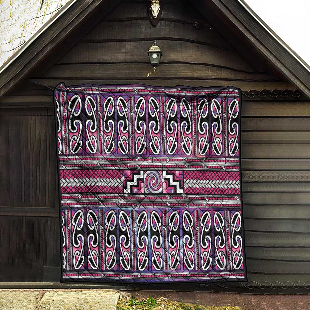 Maori Matariki Quilt Pink Galaxy Aesthetic Koru Art LT01 - Polynesian Pride