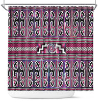 Maori Matariki Shower Curtain Pink Galaxy Aesthetic Koru Art LT01 Pink - Polynesian Pride