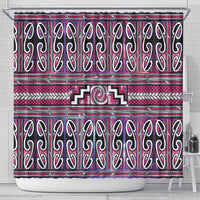 Maori Matariki Shower Curtain Pink Galaxy Aesthetic Koru Art LT01 - Polynesian Pride